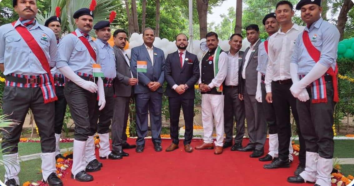 Om Sai guards at a corporate ceremony